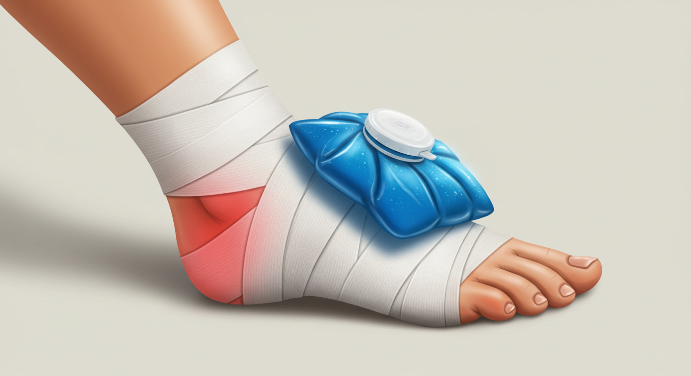 발목 통증, RICE 요법