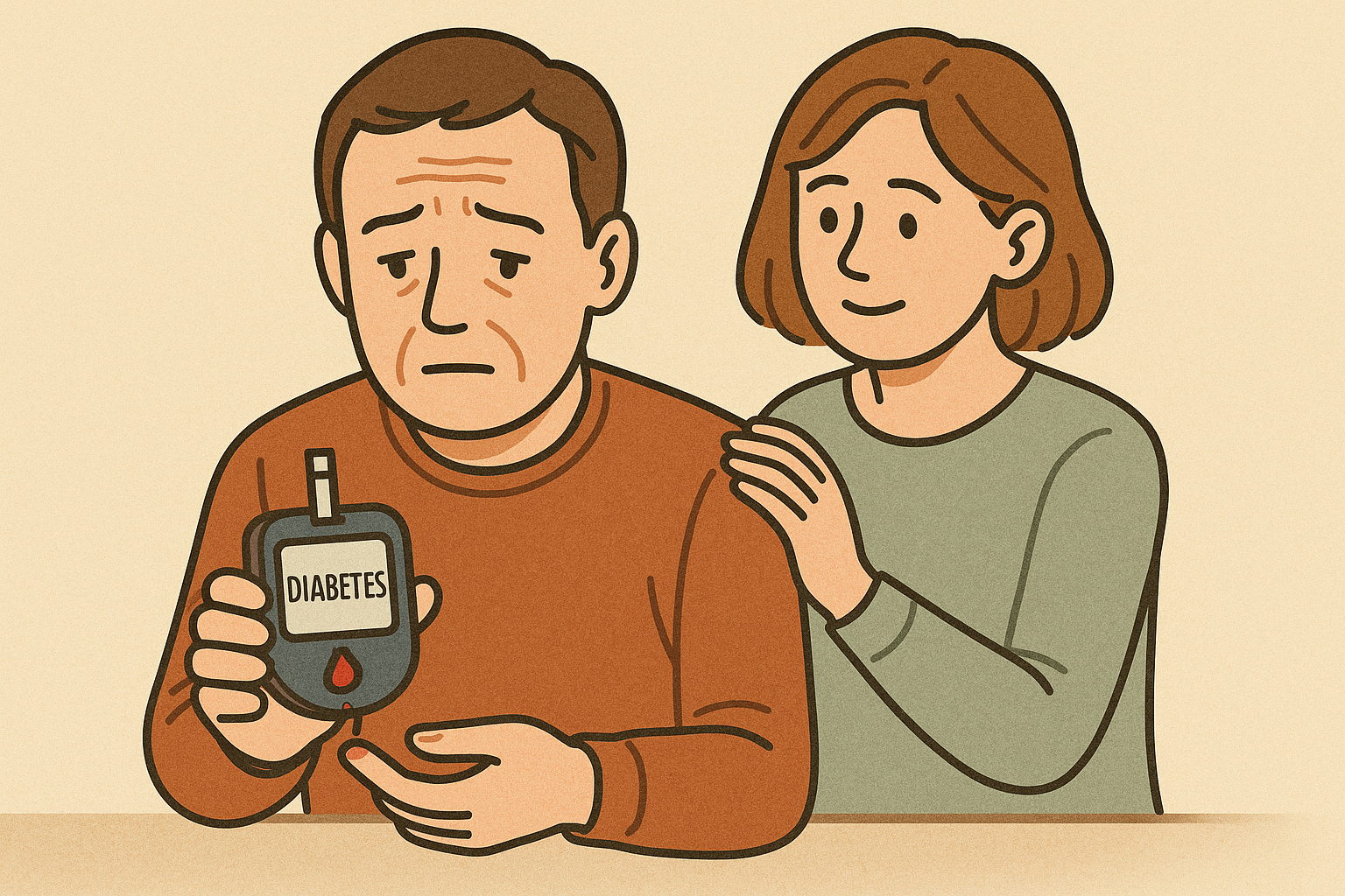 당뇨병환자와 그 가족 그림