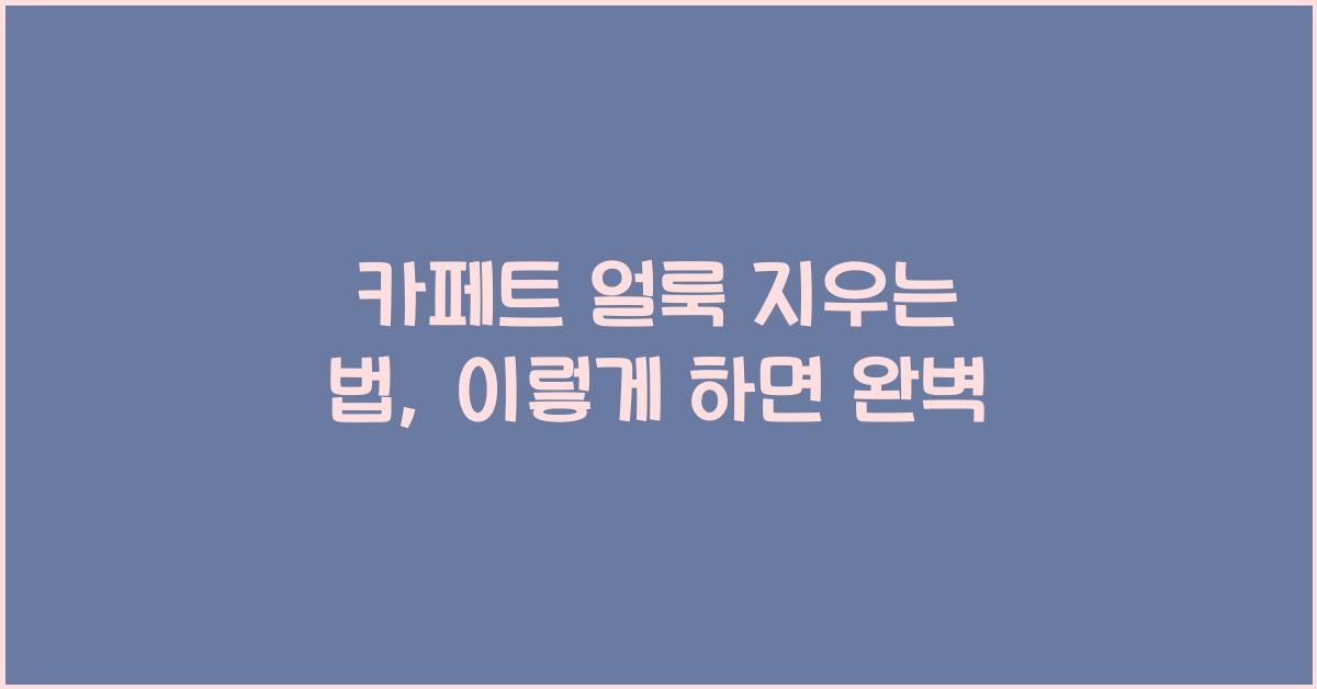 카페트 얼룩 지우는 법