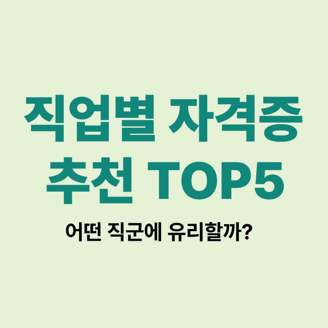 직업별 자격증 추천 TOP5