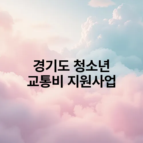 경기도 청소년 교통비 지원사업