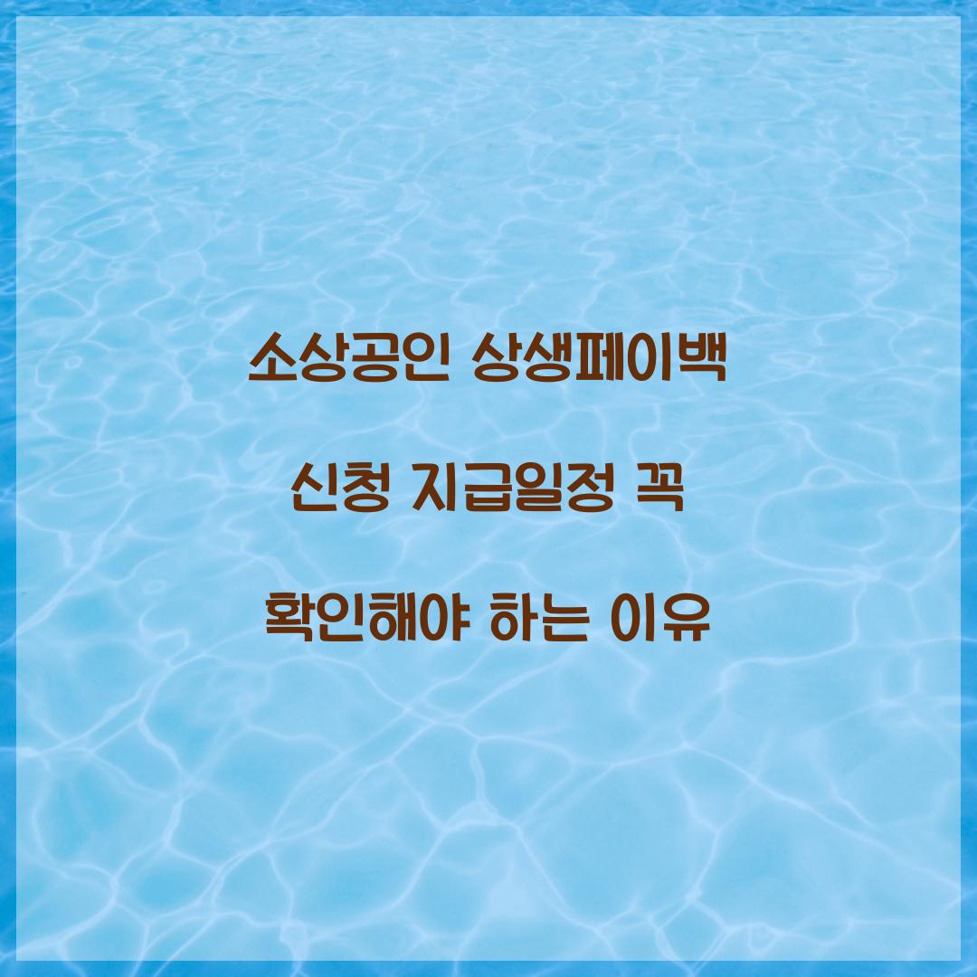 소상공인 상생페이백 신청 지급일정 꼭 확인해야 하는 이유