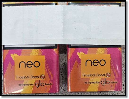 글로 하이퍼(glo Hyper) 전용 네오(Neo) 스틱: '부스트' 시리즈(부스트 샤인부스트 퍼플부스트 트로피칼부스트)의 제품별 특성 분석