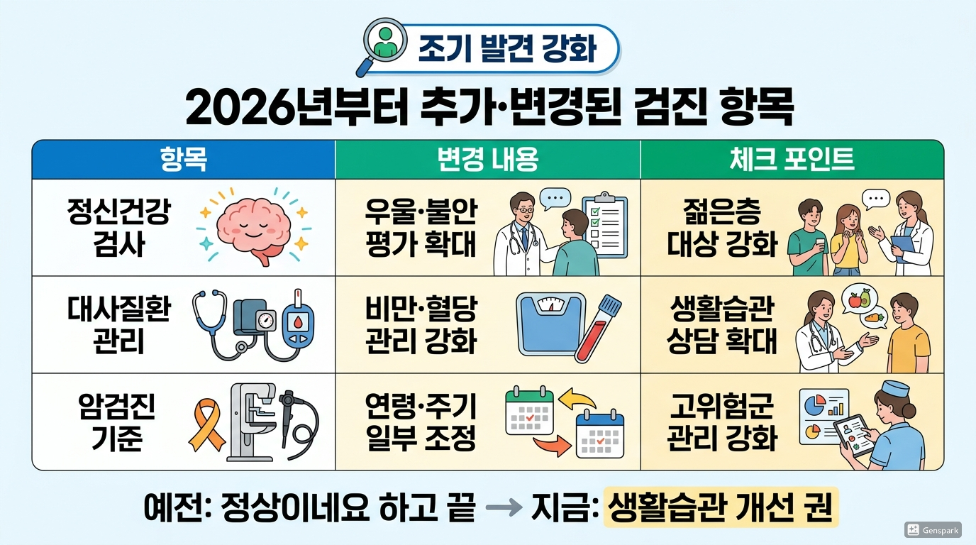 2026년부터 추가·변경된 검진 항목