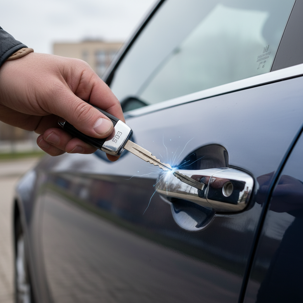 차량 정전기 방지를 위해 키로 문고리를 터치하는 습관