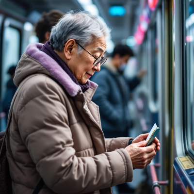 지하철을-타고-있는-노인