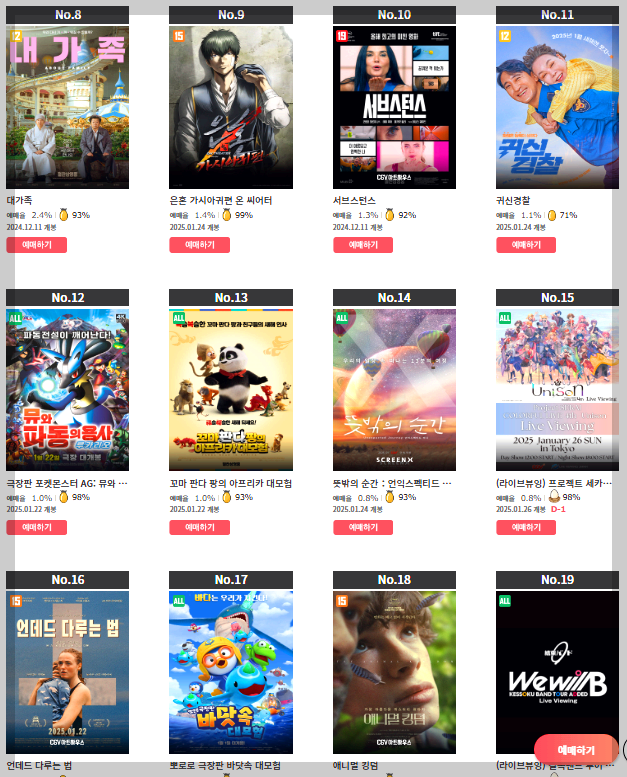 설극장개봉영화