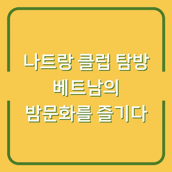 나트랑 클럽 탐방 베트남의 밤문화를 즐기다
