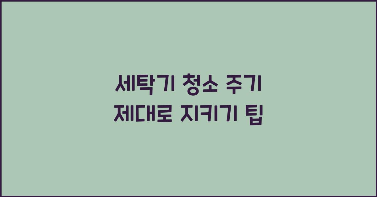 세탁기 청소 주기