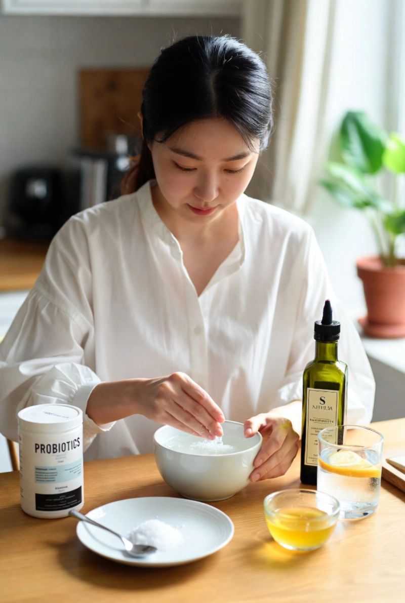 2026년 아침 소금물·유산균·올리브유 복용 순서 총정리 - 이것 모르면 효과 제로