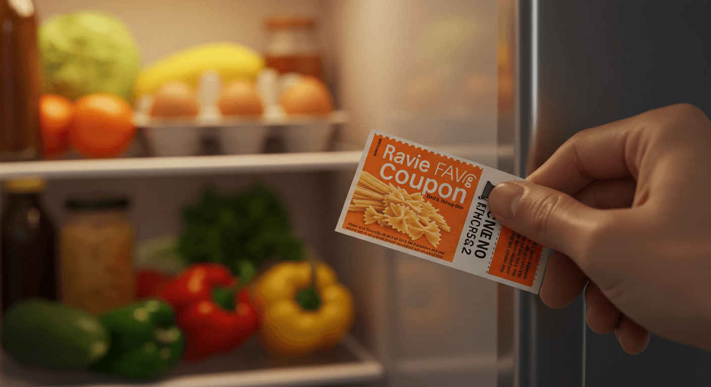 손에 쿠폰을 들고 있는 모습