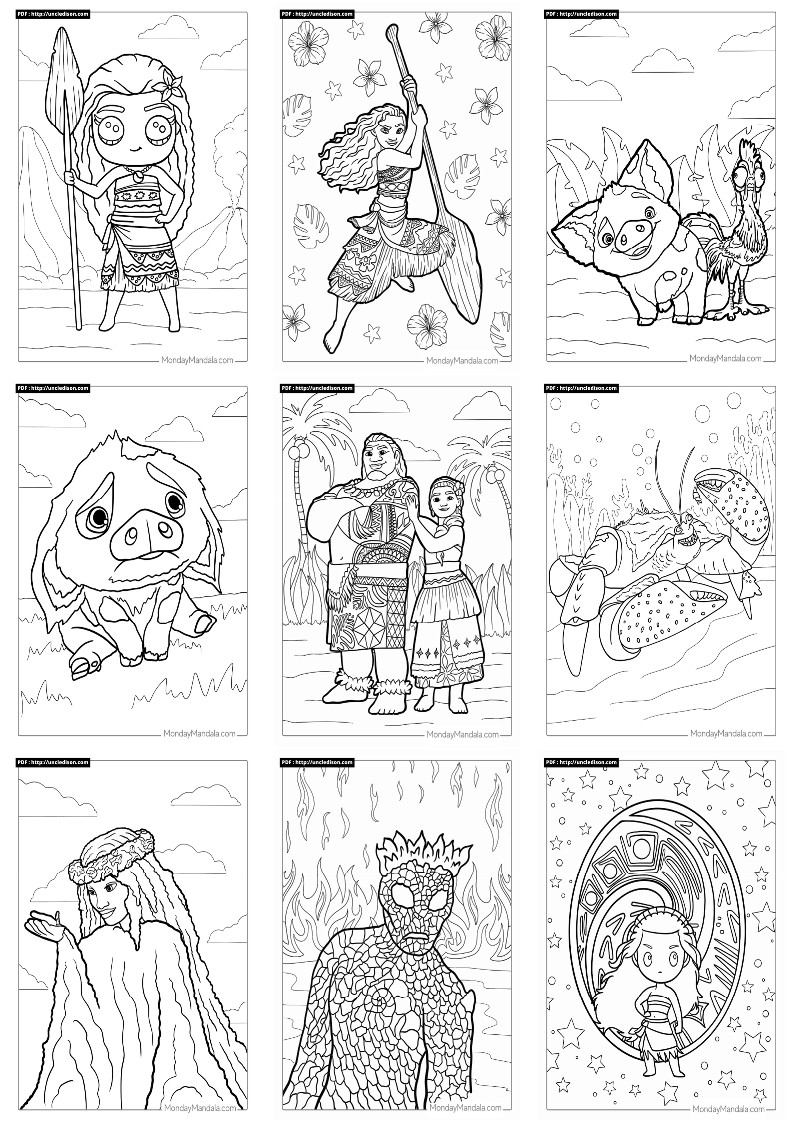 모아나 색칠공부 디즈니 도안