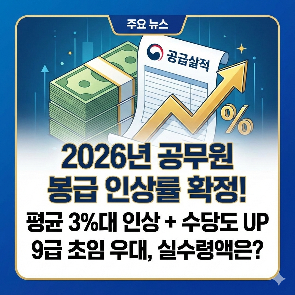 2026년 공무원 봉급 인상률 확정? 실수령액과 표 분석