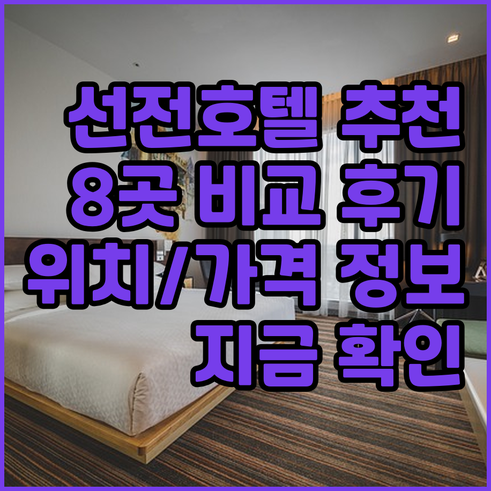 선전 호텔 추천 8곳 비교 후기 위치