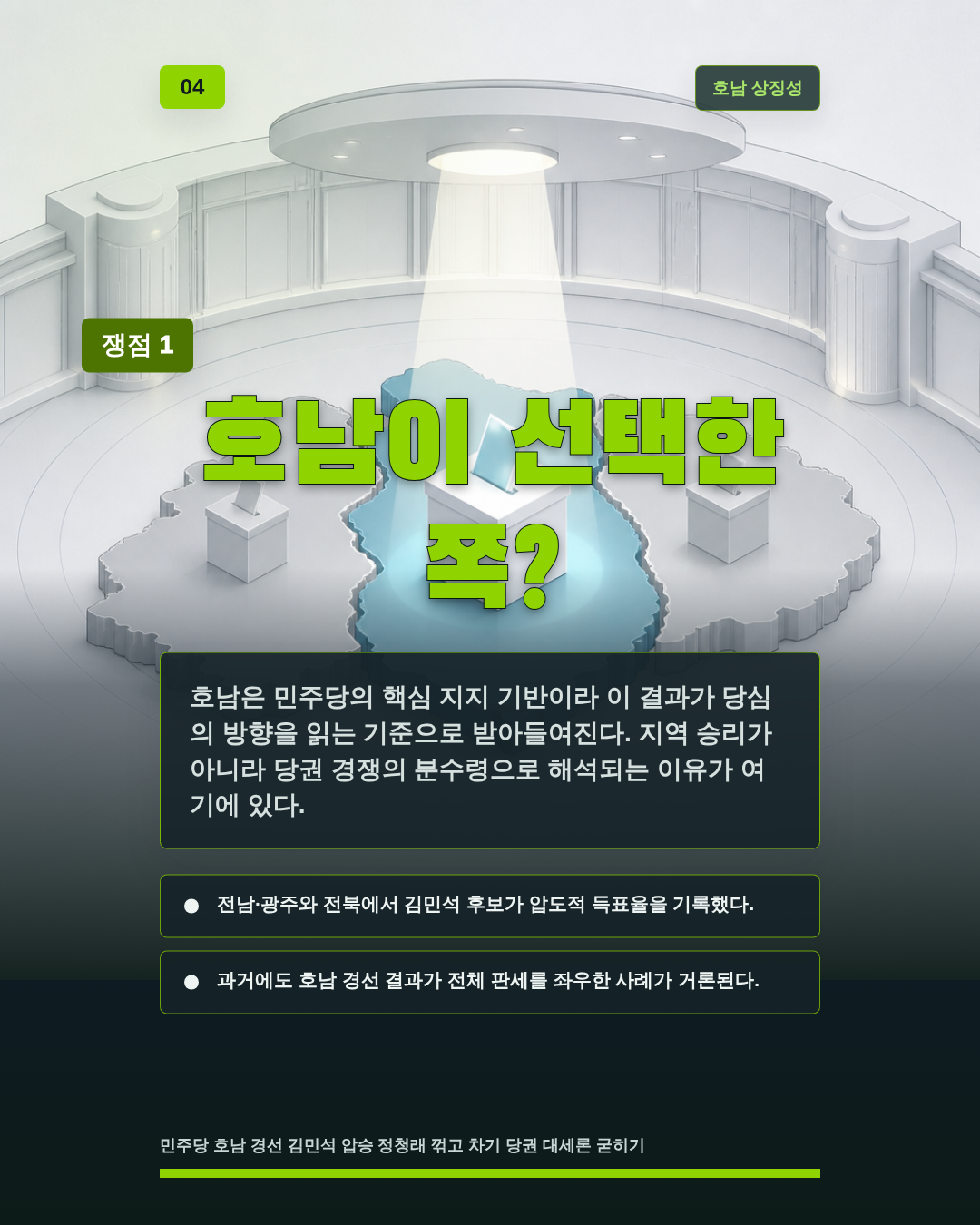 호남이 선택한 쪽?