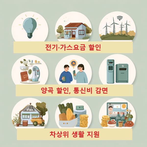 생활비 감면 혜택을 인포그래픽 형태로 보여주는 이미지