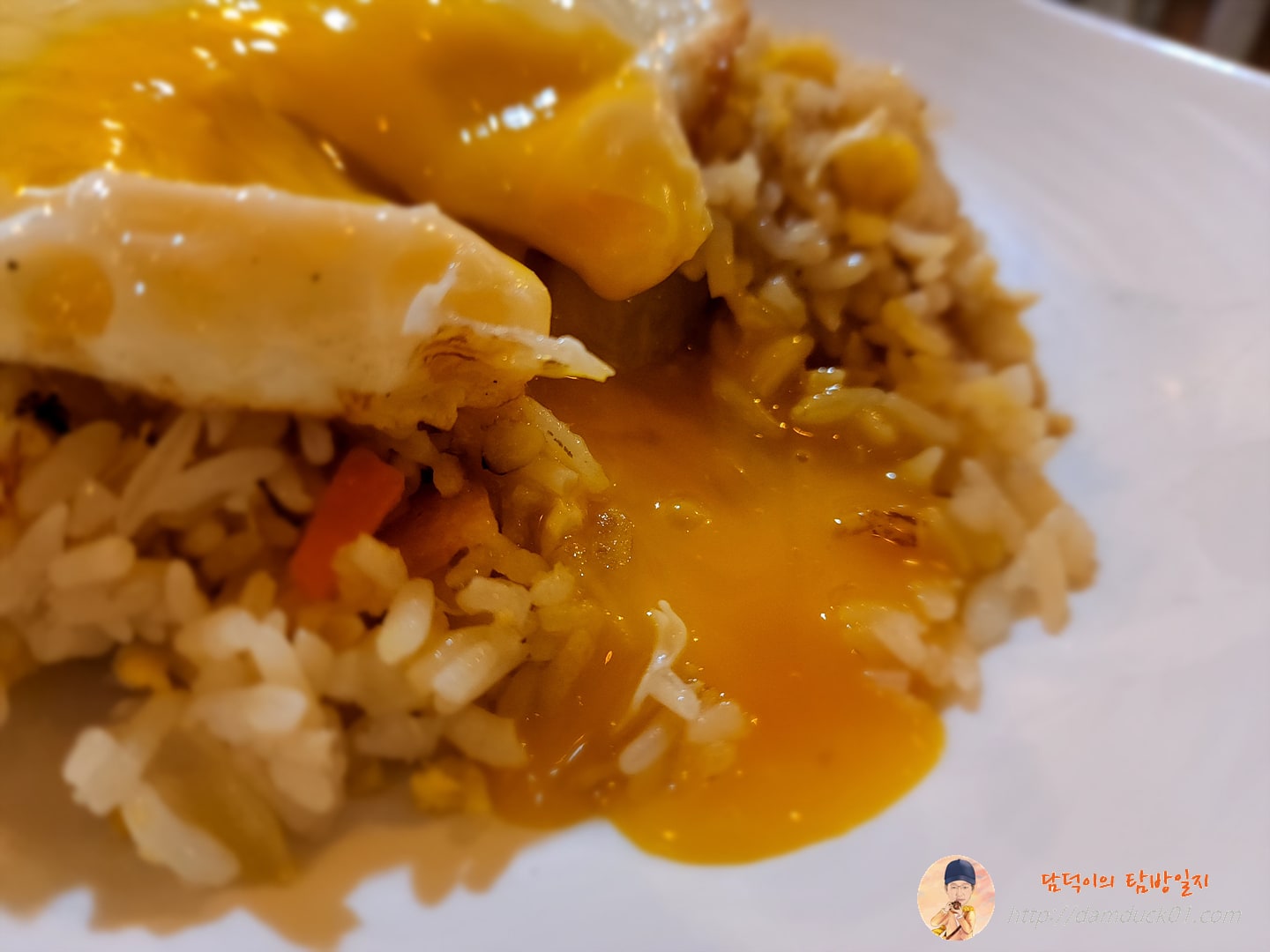 달걀 노른자로 코팅되는 볶음밥
