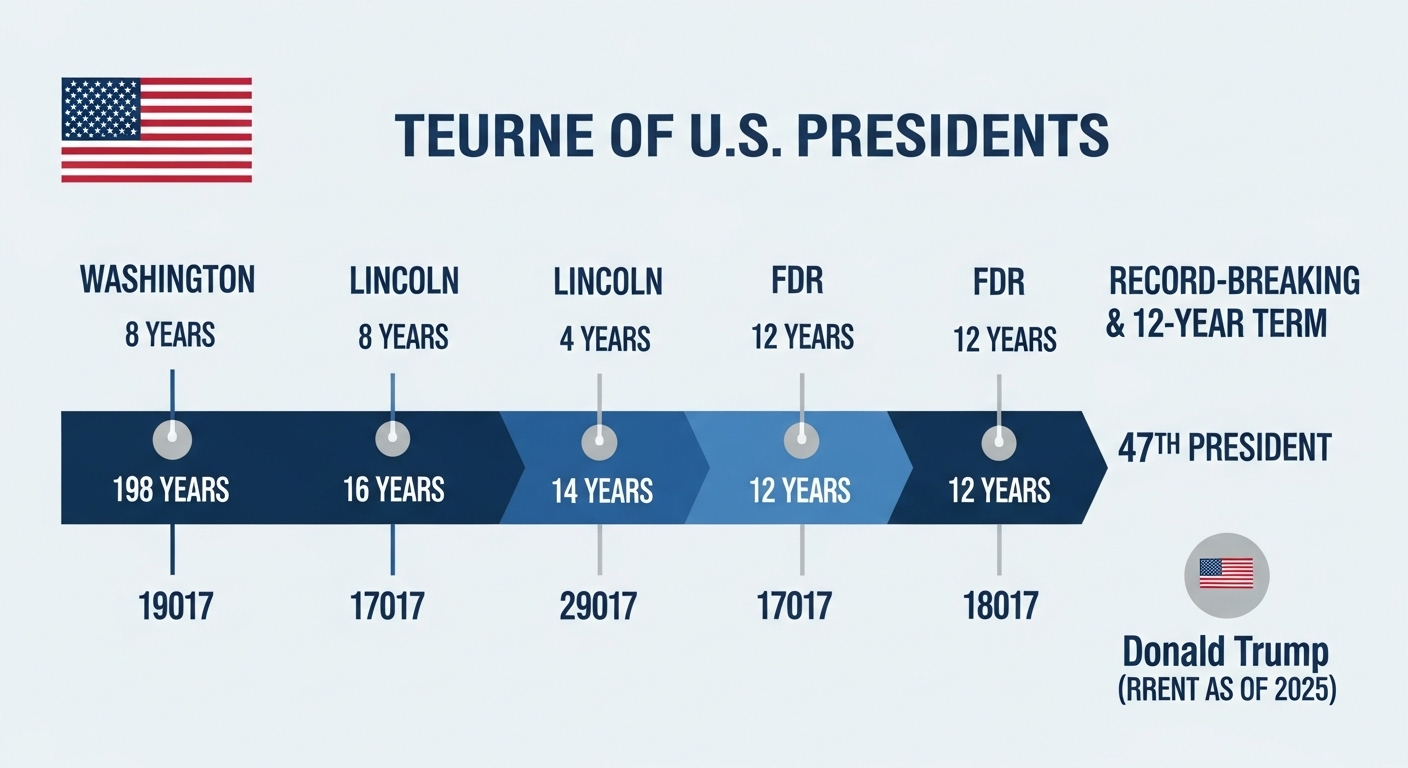 미국 역대 대통령 재임기간 정리: 1대부터 47대 트럼프까지 (최장/최단 기록 포함)