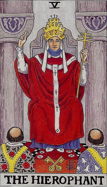 타로카드-5번-교황-카드