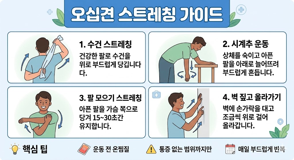 오십견 완화를 위한 어깨 스트레칭 가이드