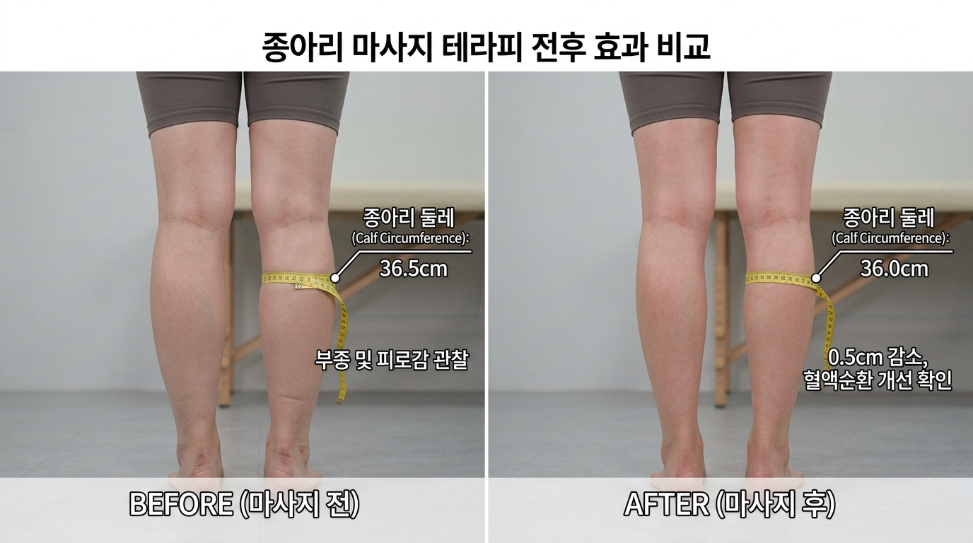종아리 마사지기 효과 전후 비교