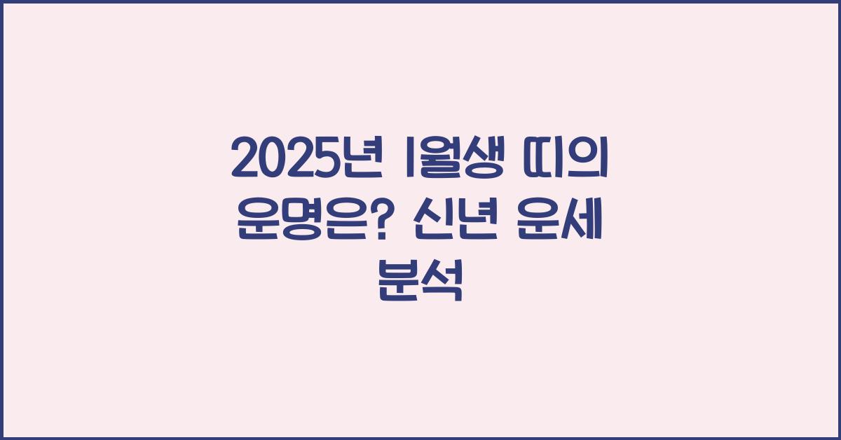 2025년 1월생 띠