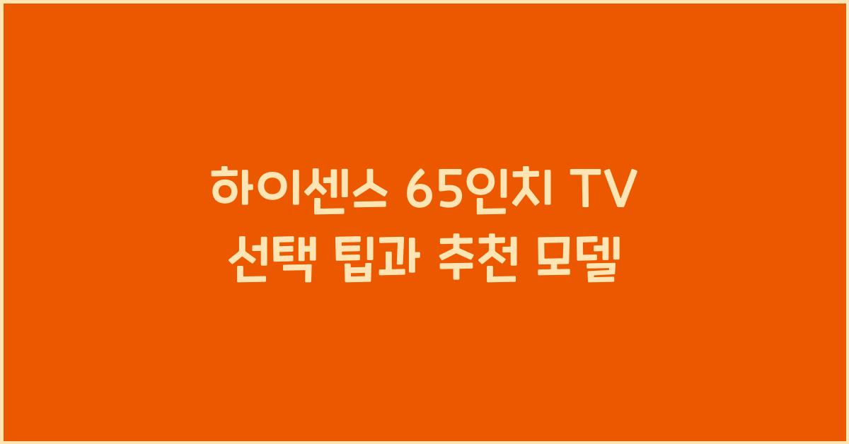 하이센스 65인치 tv