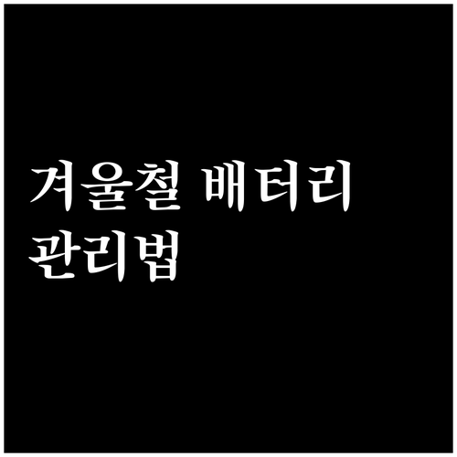 겨울철 지게차 배터리 관리 노하우..