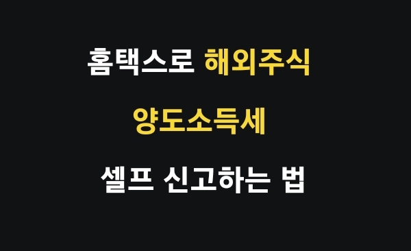 홈택스로 해외주식 양도소득세 셀프 신고하는 법