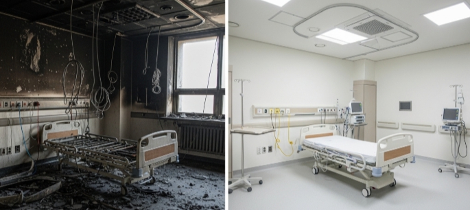 당진시 화재복구 작업 전후 모습