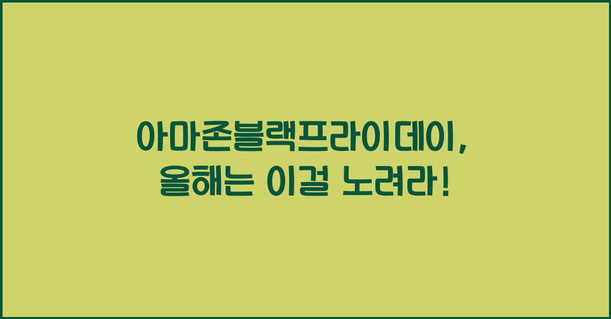 아마존블랙프라이데이