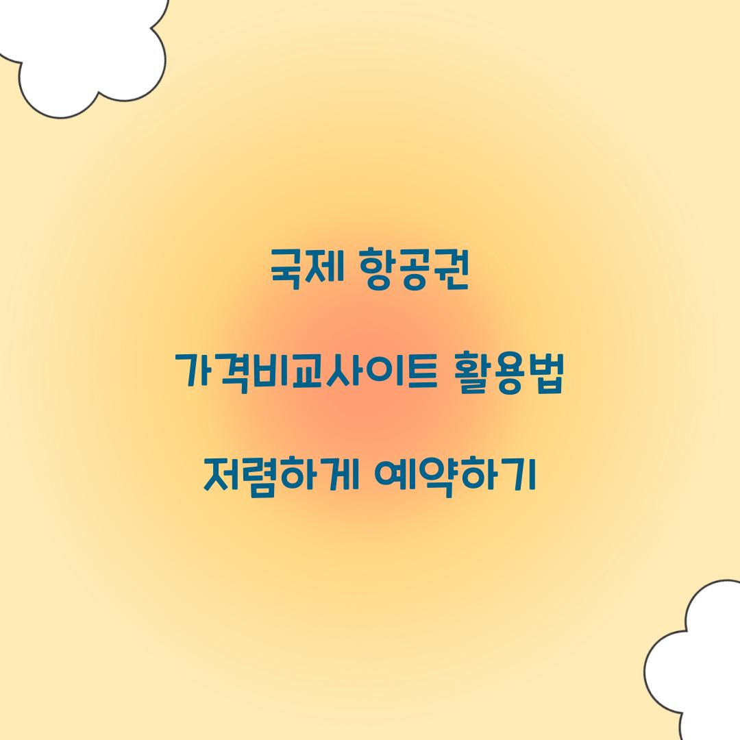 국제 항공권 가격비교사이트