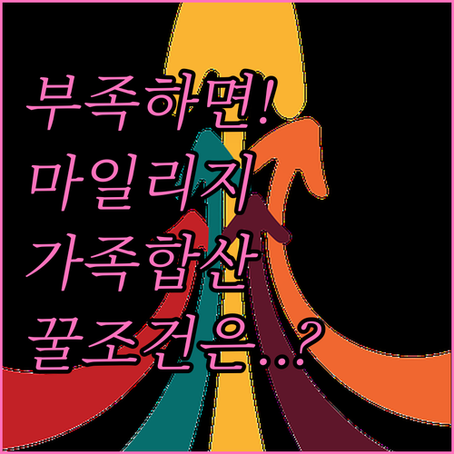 가족 합산으로 부족한 마일리지 채우는..