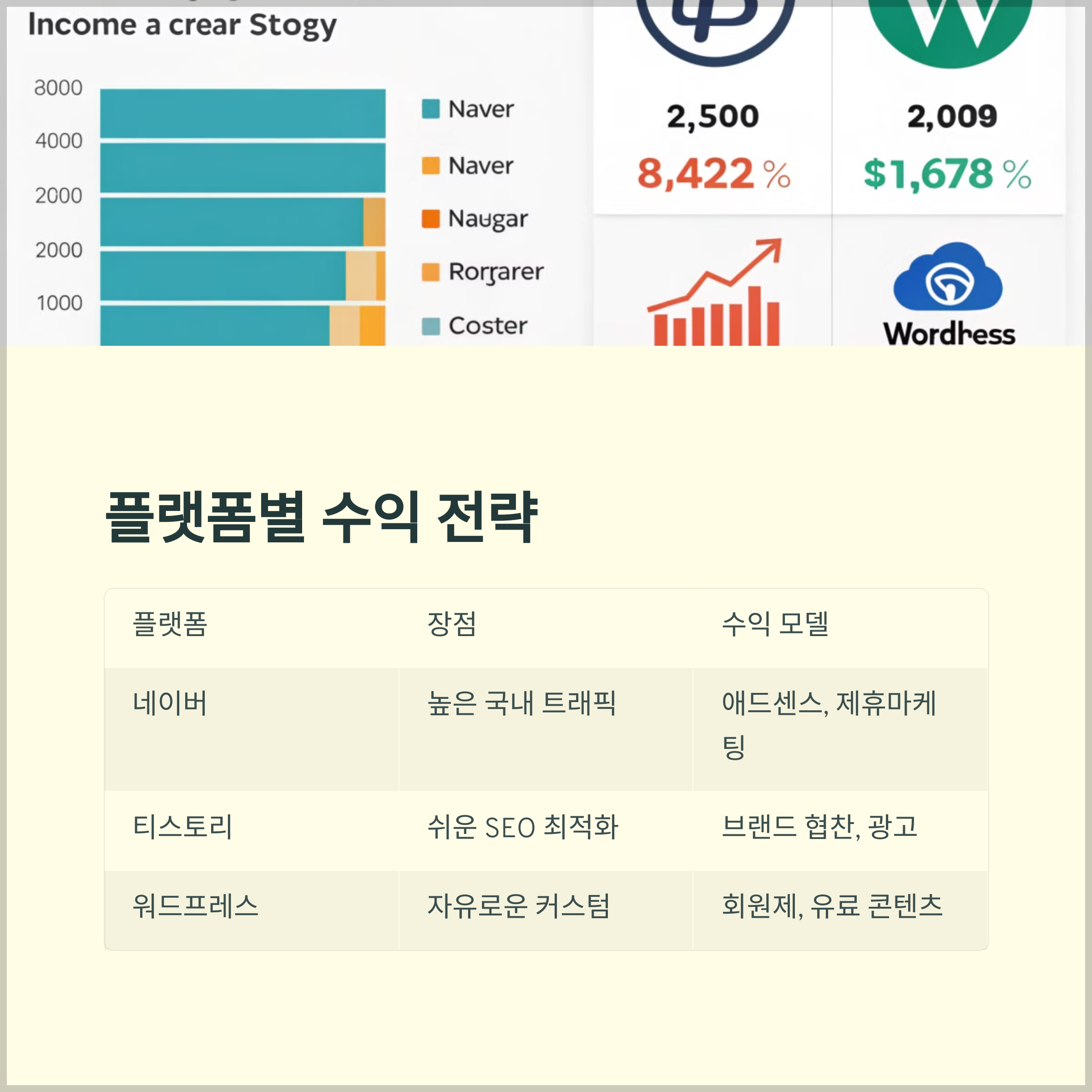 네이버 블로그 vs 티스토리 블로그 vs 워드프레스 블로그 모델 비교