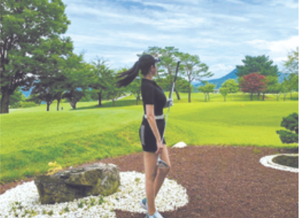 SNS의 골프치는 모습