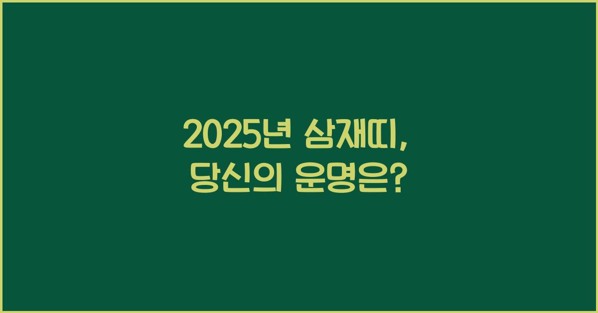 2025년 삼재띠