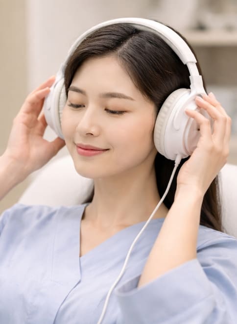 귀마개 착용 모습 사진