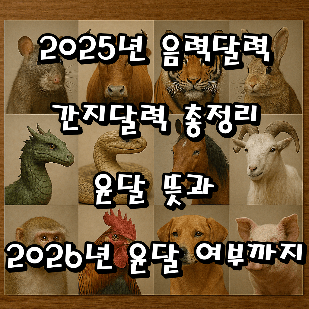 2025년 음력달력·간지달력 총정리|윤달 뜻과 2026년 윤달 여부까지