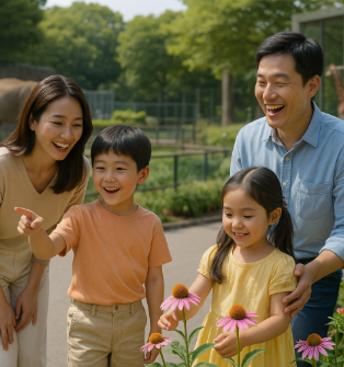 서울대공원 동물원에서 즐겁게 관람하는 모습