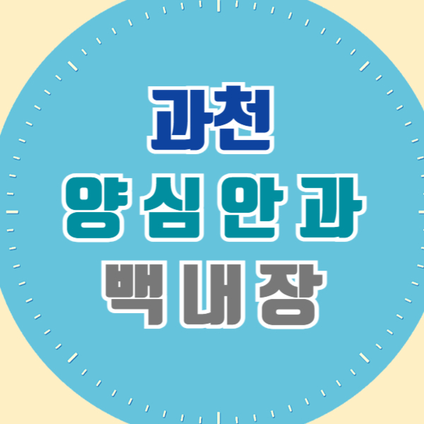 과천 백내장 전문 병원 List 수술 잘하는 안과 추천