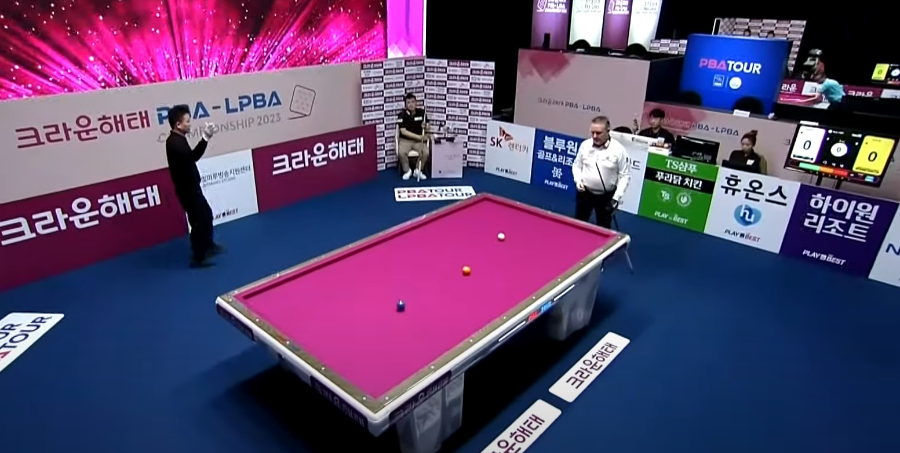 쿠드롱 vs 최진효 128강 - 크라운해태 PBA 챔피언십 2023 경기 모습