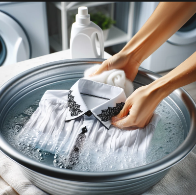 검은색햐얀셔츠세탁