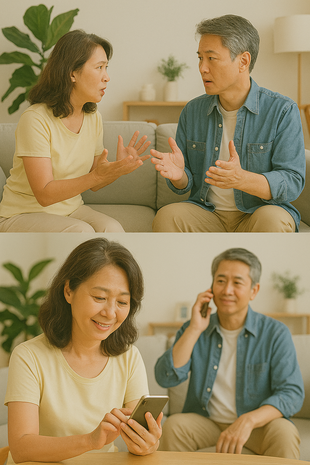 중년 남녀 라이프 차이 관련 사이