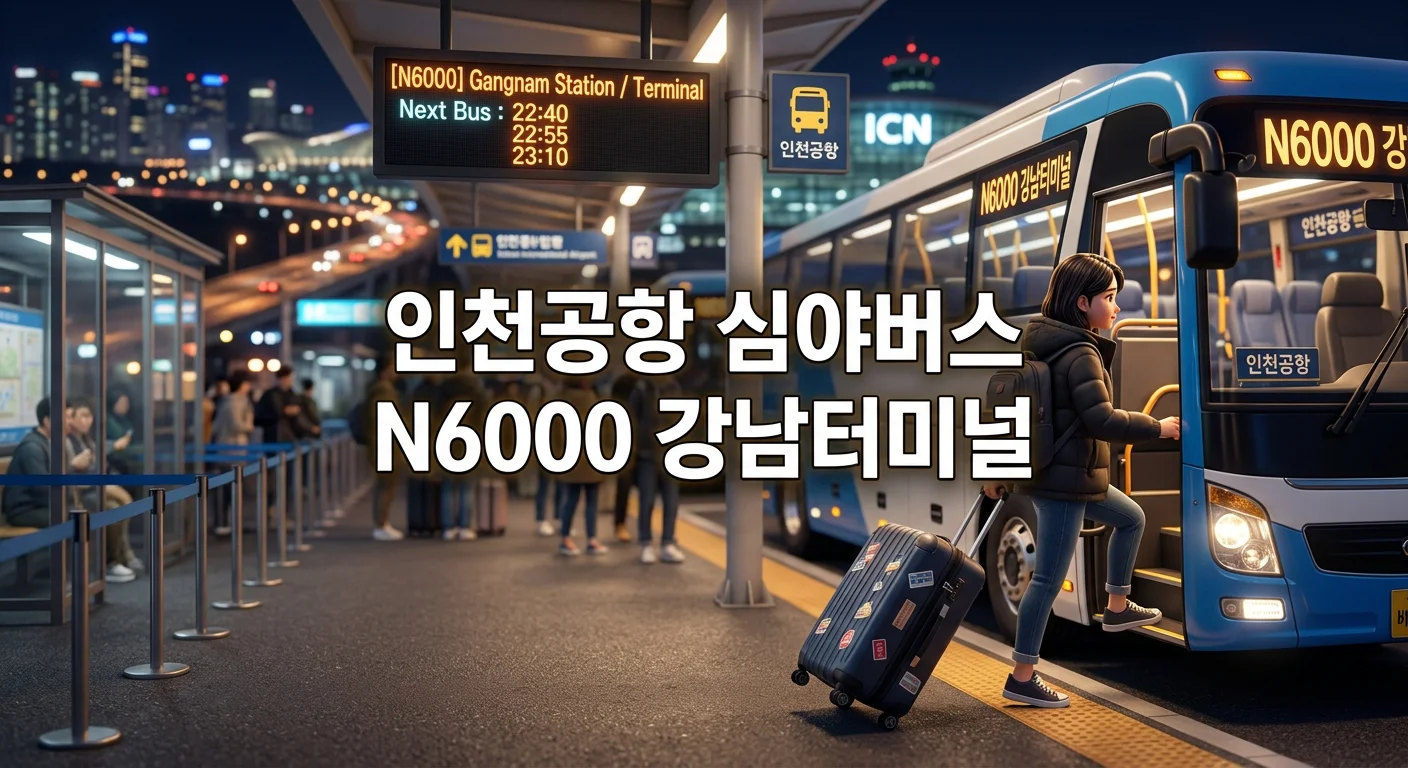 인천공항 심야버스 N6000 강남터미널 시간표·요금 완벽 정리