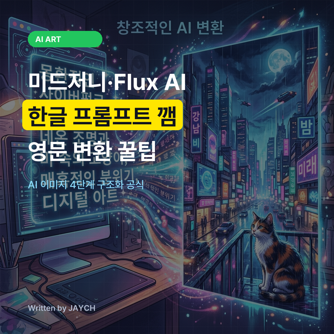 미드저니·Flux AI 한글 프롬프트 깸 영문 변환 꿀팁 썸네일