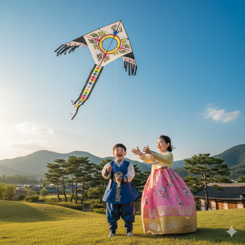 2026 설날 혜택 연날리는 아이들