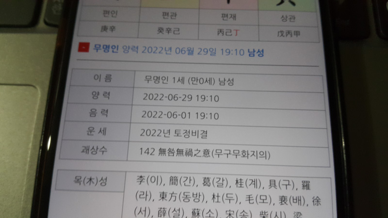 사주-팔콤-토정비결보기