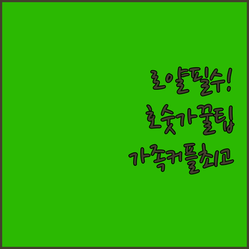 로얄 호숫가 숙소 추천 5선 가족여행..