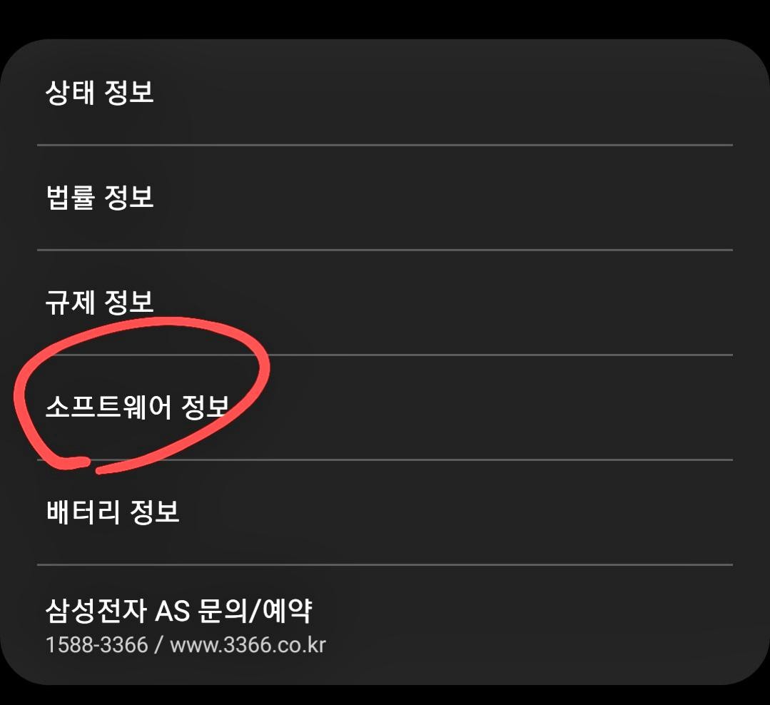 갤럭시 소프트웨어 정보