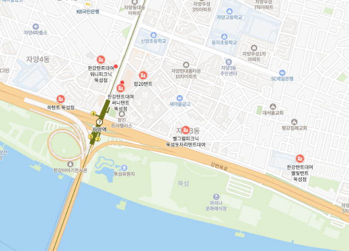 뚝섬한강공원텐트,피크닉대여점